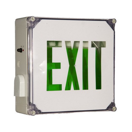 Morris Products Green LED Hardwired Exit Light at