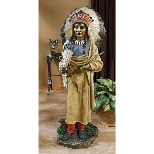 Design Toscano KY79841 1-5/16-ft Painted Indian Spirit Chief Statue Accent