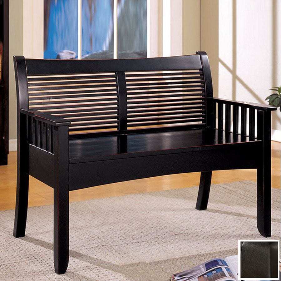 Furniture Of America Solimar Black Indoor Entryway Bench With