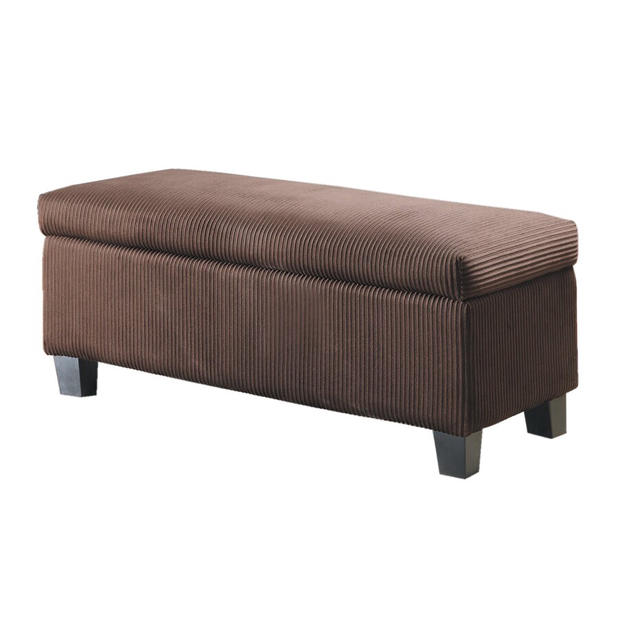 Homelegance Claire Rich Chocolate Corduroy Rectangle Ottoman in the ...