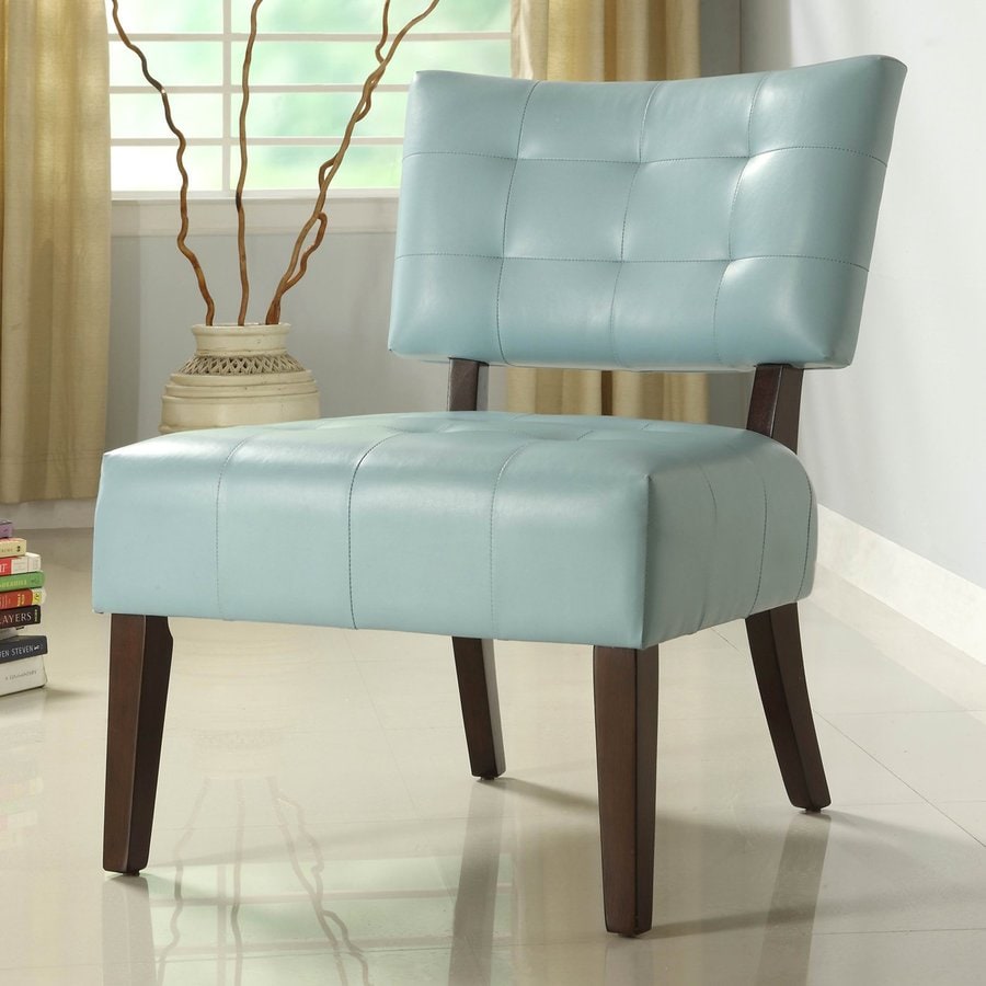 Homelegance Warner Modern Sky Blue Vinyl Accent Chair at ...