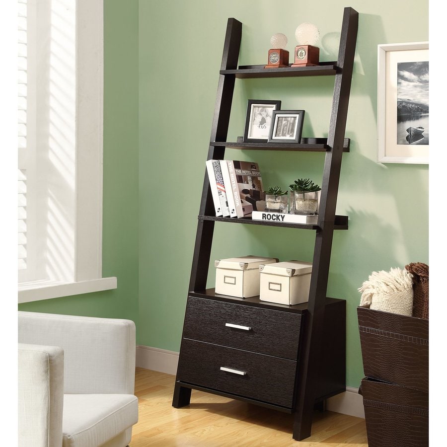 Bookcases At Com Monarch Specialties Cappuccino4 Shelf Ladder Bookcase