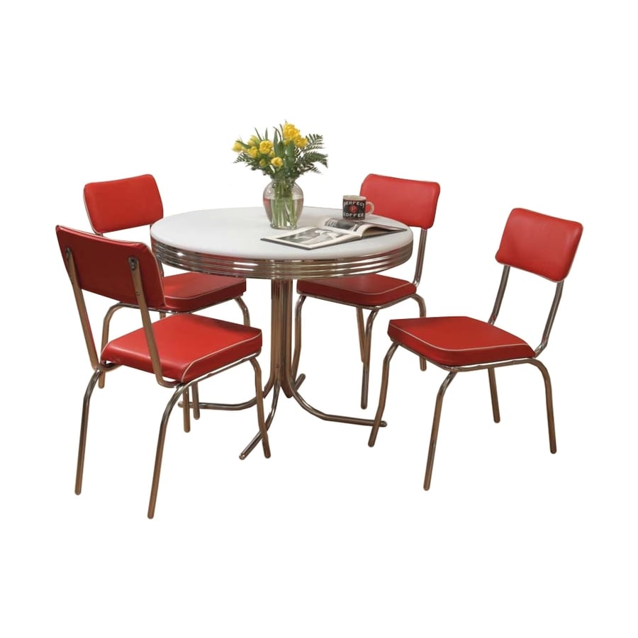 TMS Furniture Retro Red Dining Set With Round Dining Table At Lowescom