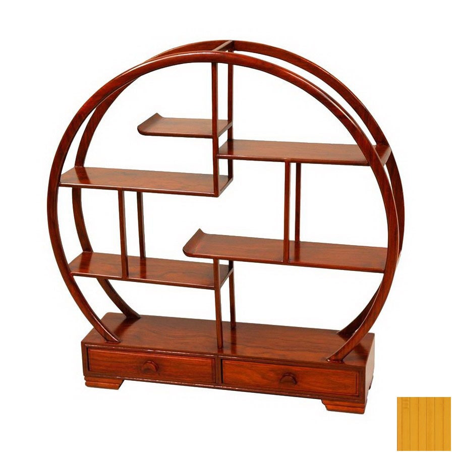 Oriental Furniture Mingei Honey 19in 6Shelf Bookcase at