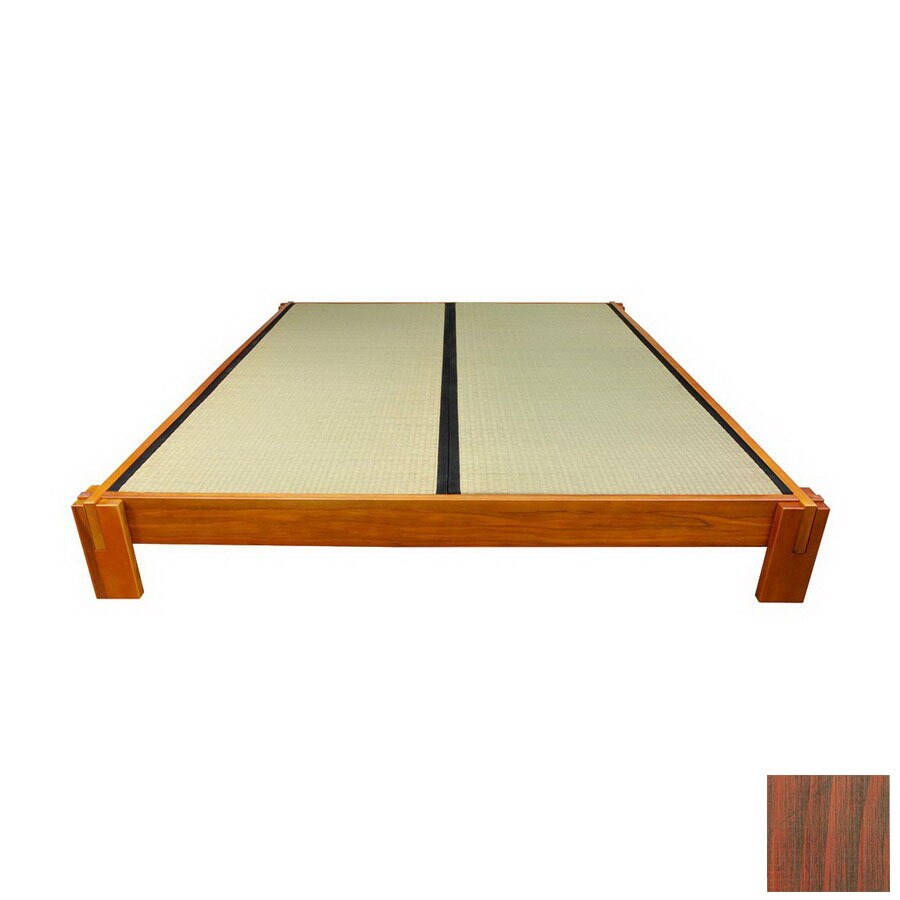 Oriental Furniture TATAMI-BED-WAL-QUEEN Tatami Walnut Wood Platform Bed