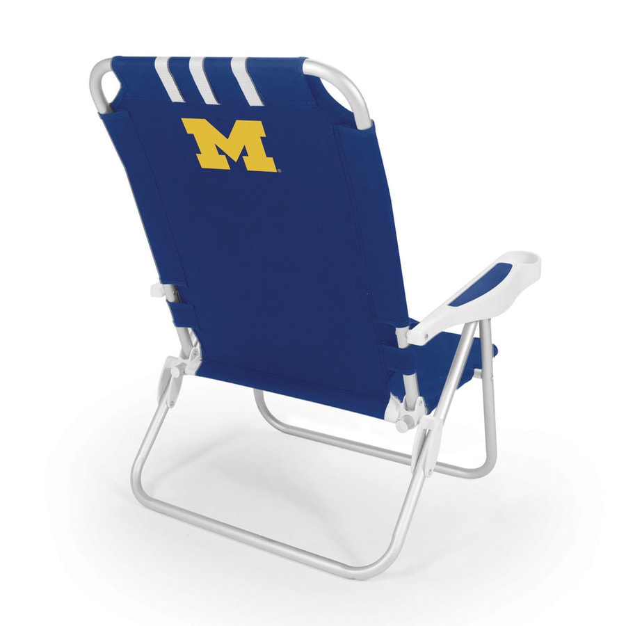 Picnic Time Navy Ncaa Michigan Wolverines Steel Folding Beach Chair In The Beach And Camping