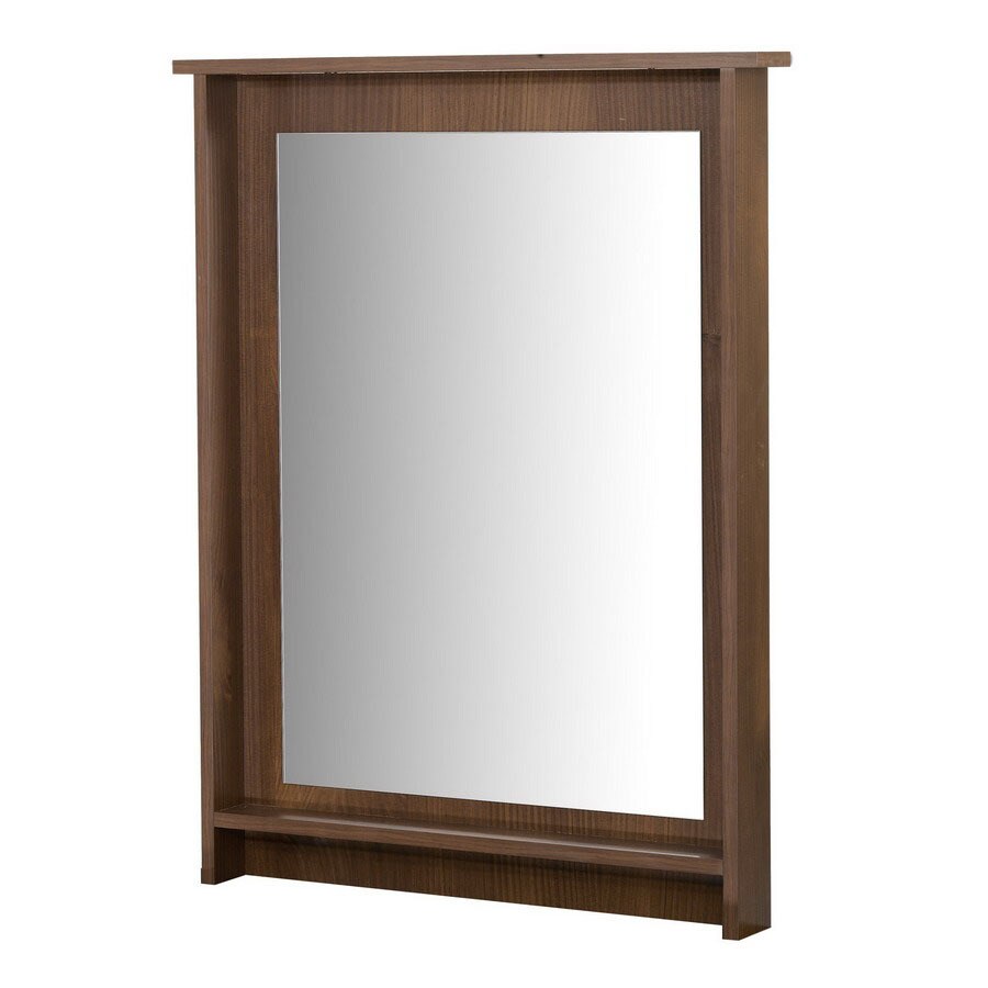 Nexera 27.06-in x 40.38-in Truffle Rectangle Framed Mirror at Lowes.com