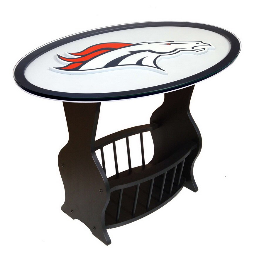 Fan Creations Denver Broncos Black Oval End Table At Com Fan Creations Denver Broncos Black Oval End Table