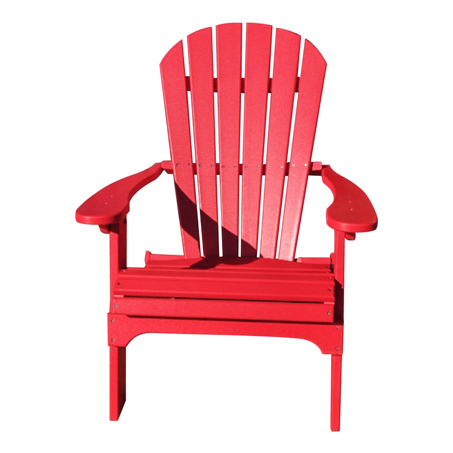  Engine Red Recycled Poly Folding Patio Adirondack Chair at Lowes.com