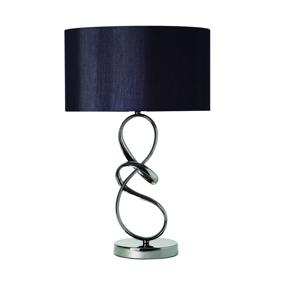 Gen Lite Sublime 22 5 In Black Chrome Indoor Table Lamp With Gen Lite Sublime 22 5 In Black Chrome Indoor Table Lamp With Fabric Shade