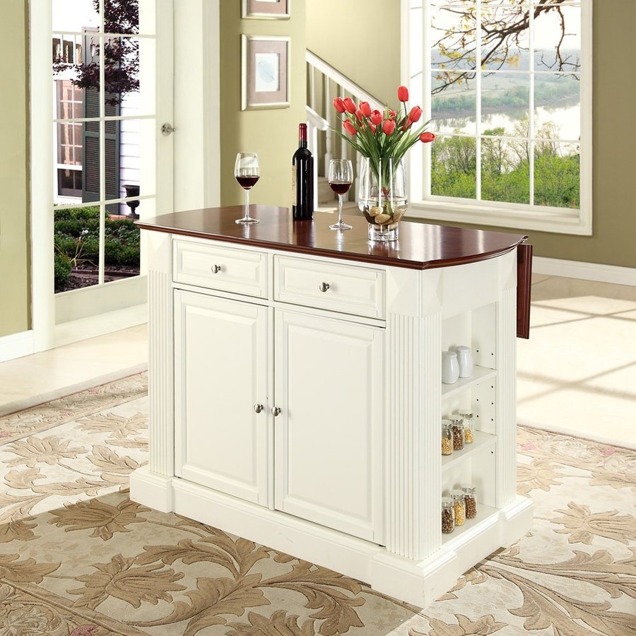 Shop Crosley Furniture White Craftsman Kitchen Island at