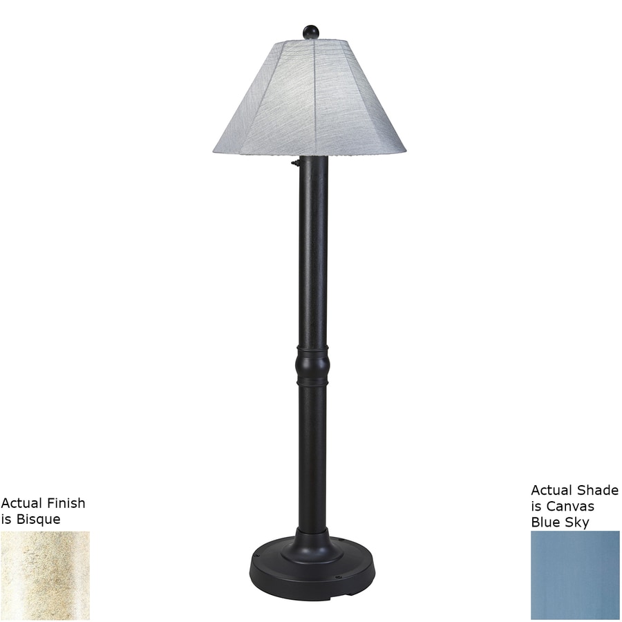 Patio Living Concepts Seaside 60in Bisque Floor Lamp with Fabric Shade in the Floor Lamps