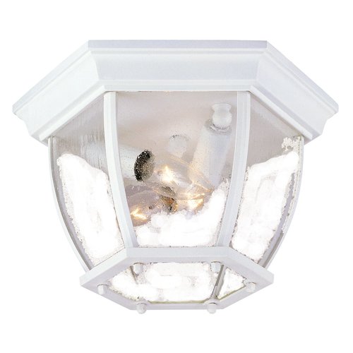 Acclaim Lighting 10in W Textured White Outdoor Flush Mount Light in
