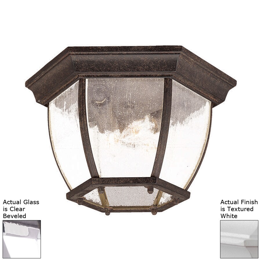 Acclaim Lighting 12in W Textured White Outdoor Flush Mount Light at