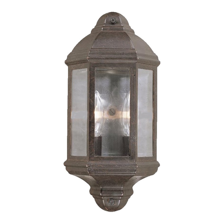 ... Lighting 14.5-in H Marbleized Mahogany Outdoor Wall Light at Lowes.com