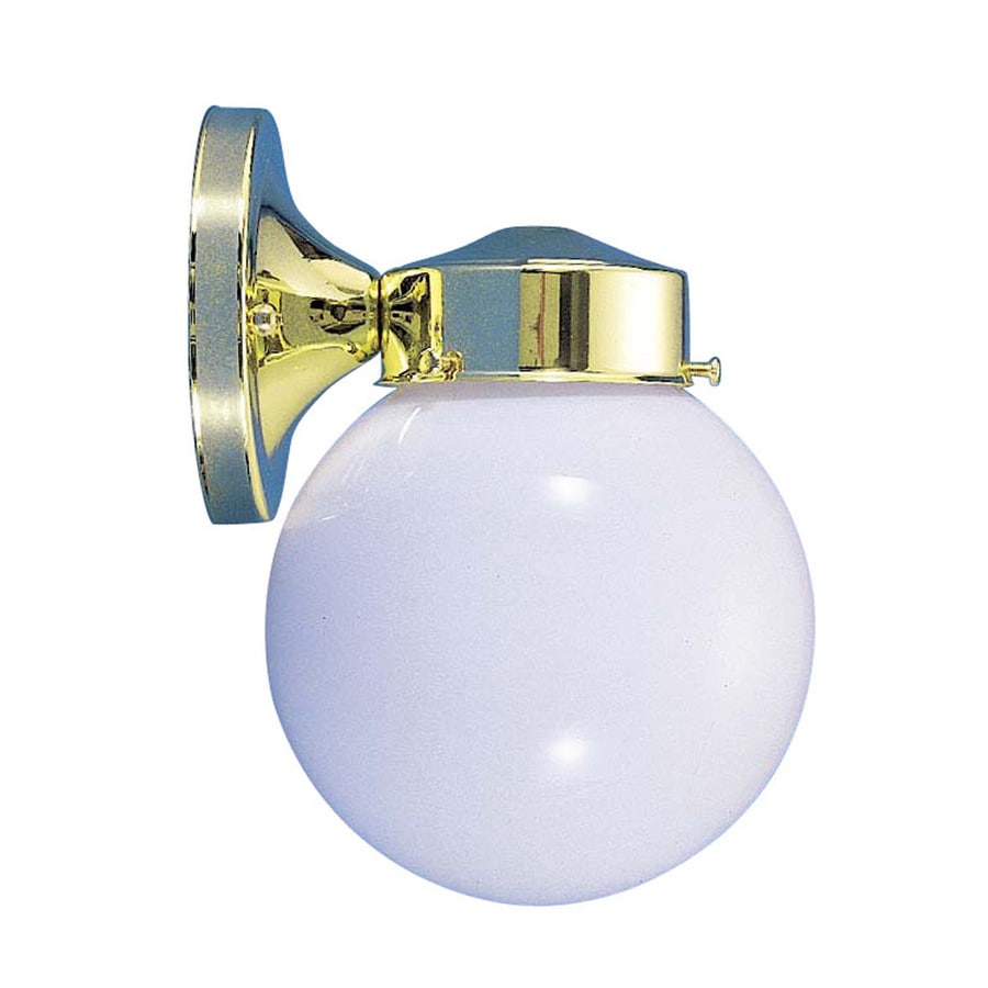 Shop Volume International Globe 8.5-in H Polished Brass Outdoor Wall Light at Lowes.com