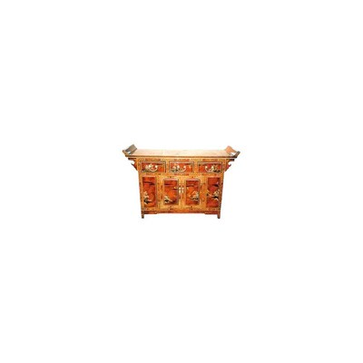 Oriental Furniture Lacquer Copper Colored Lacquer Storage Cabinet