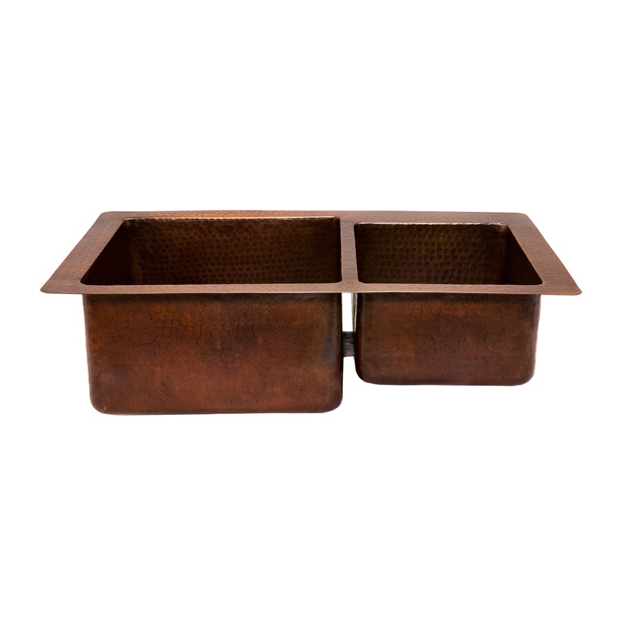 Premier Copper Products 33 In X 22 In Oil Rubbed Bronze Double Basin Drop In Or Undermount 5972