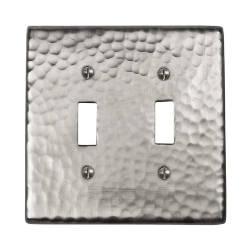 The Copper Factory Artisan 2Gang Satin Nickel Double Wall Plate at