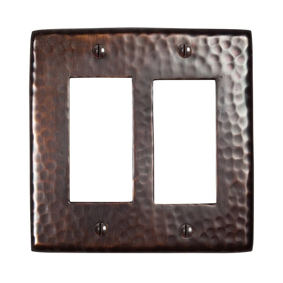 The Copper Factory Artisan 2Gang Antique Copper Double Wall Plate in