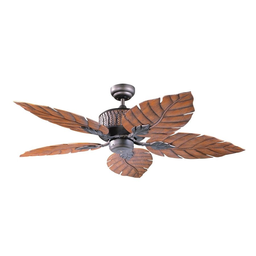 Shop Kendal Lighting Fern Leaf 52in OilRubbed bronze Indoor/Outdoor Downrod Mount Ceiling Fan