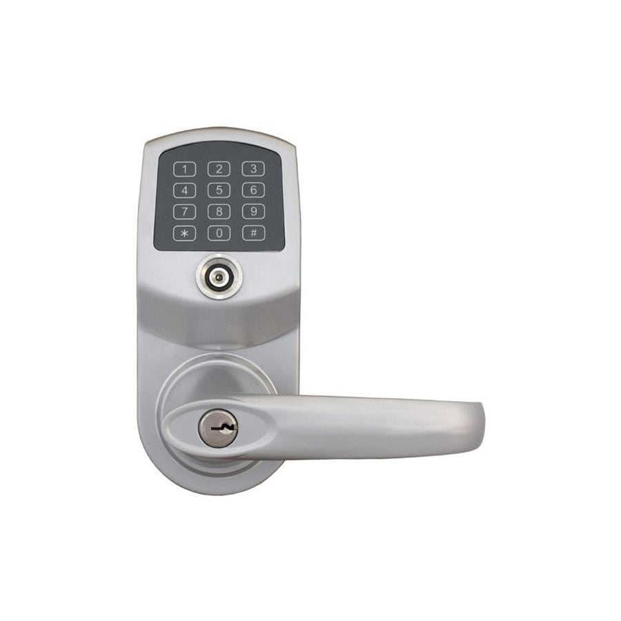 Lockstate LS Silver Electronic Entry Door Deadbolt with Keypad at