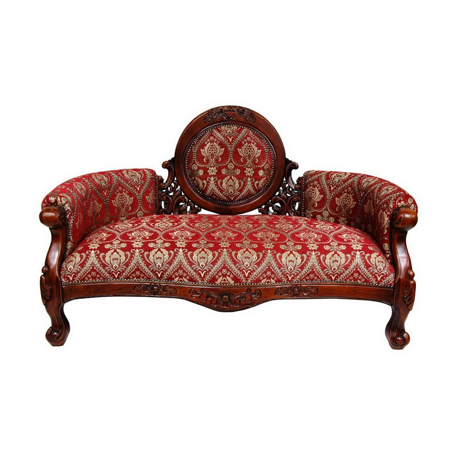 Oriental Furniture Clic European Medium Mahogany Stain Oriental Furniture Clic European Medium Mahogany Stain Stationary Sofa