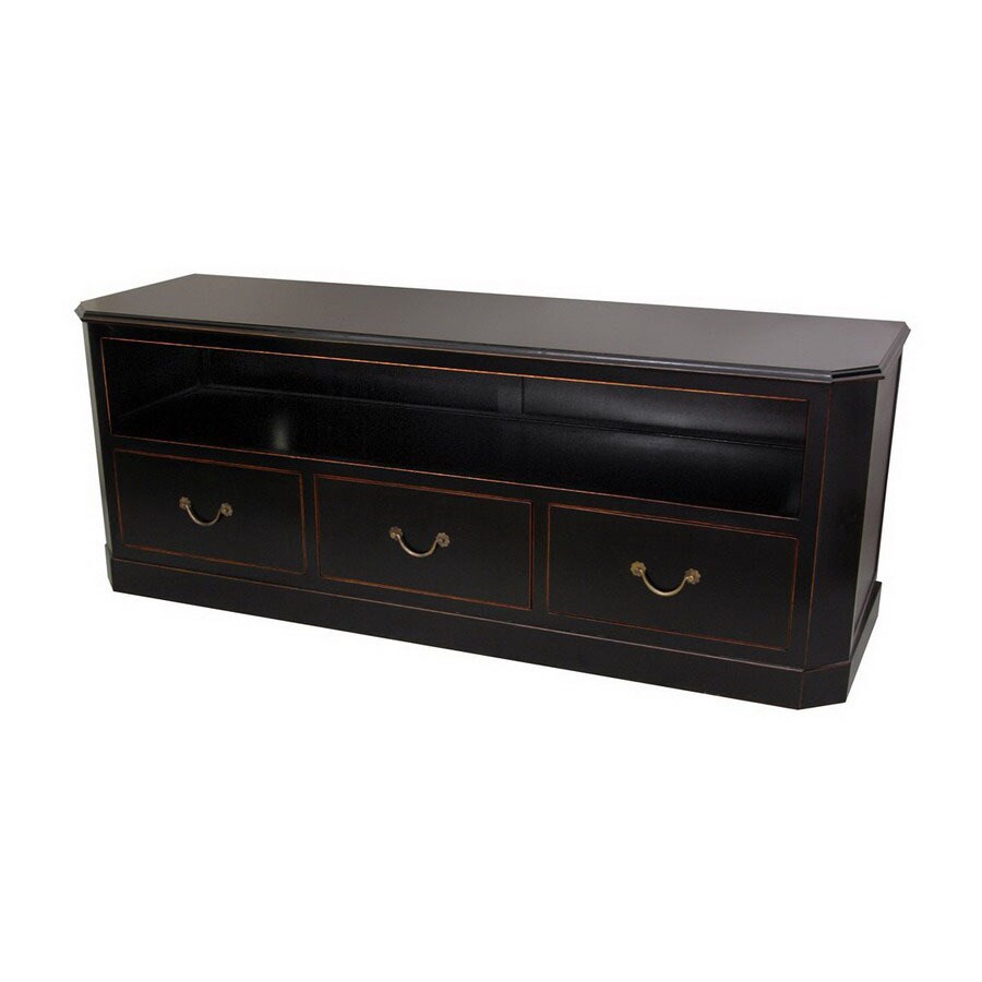 Oriental Furniture Rosewood Black Lacquer Television Stand