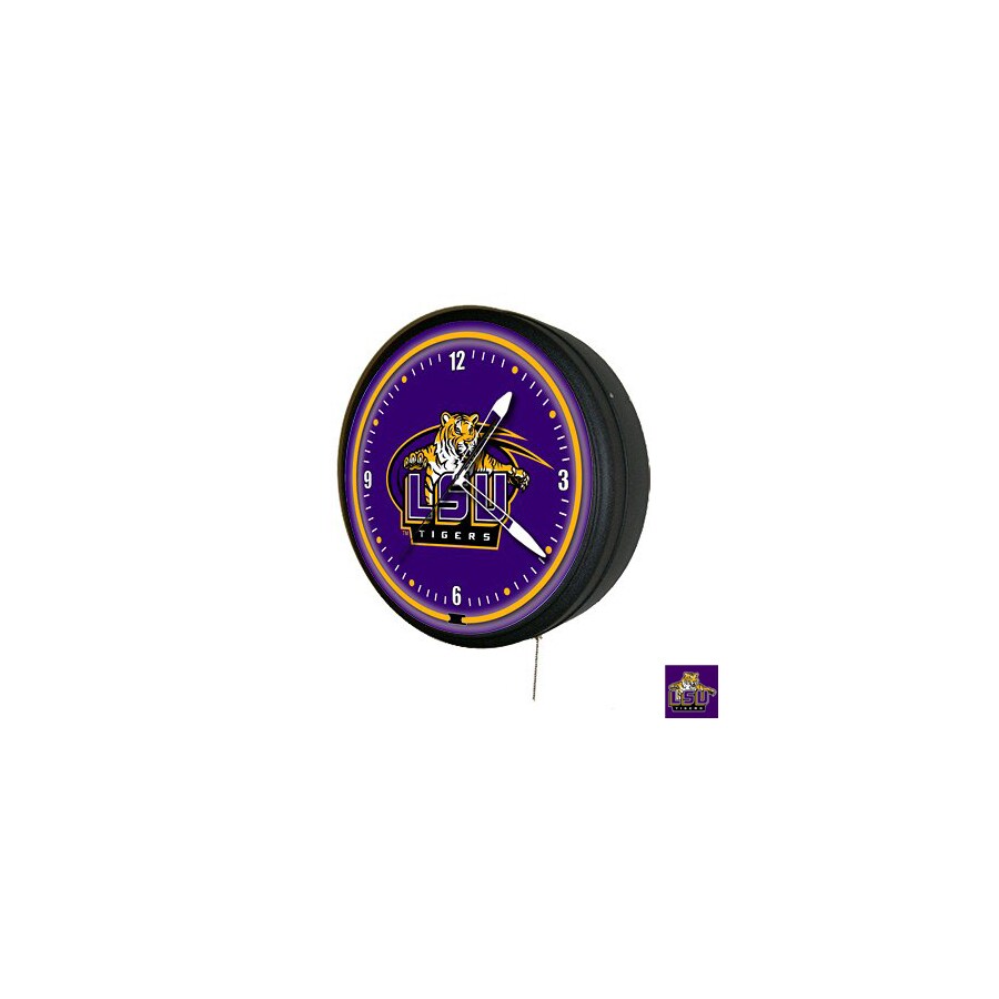 Sports Fan Products 5800-LSU Lush Tigers Metal Encased Neon Clock