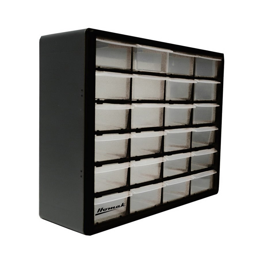 Homak 19.75in x 15.625in 24 Black Plastic Drawer at