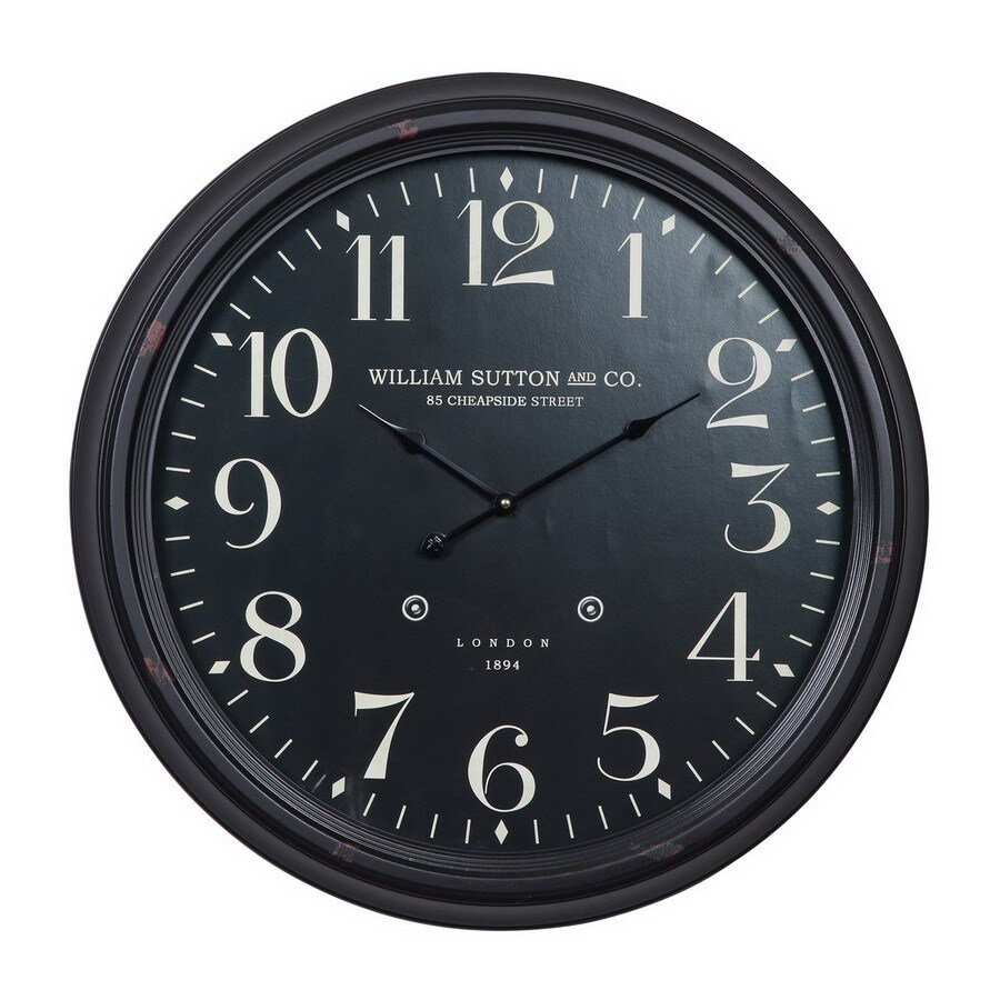 Cooper Classics Standard/Arabic Numeral Norton Aged Black Wall Clock at ...
