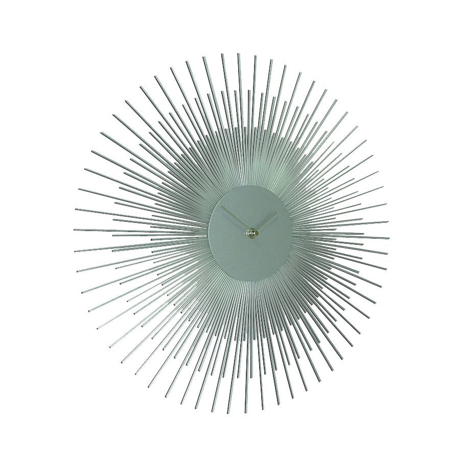 Ashton Sutton BO0487-4 Number Silver Sunburst Wall Clock