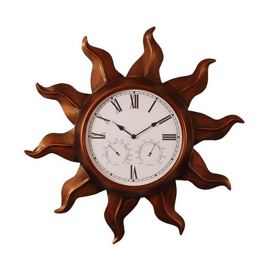 Ashton Sutton 24-in Roman Numeral Sun Copper Wall Clock at Lowes.com
