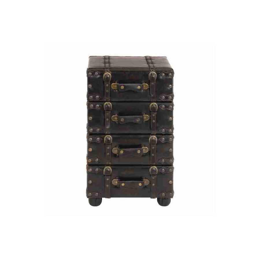 Woodland Imports Antiqued Distressed Black Fir 4 Drawer Accent Woodland Imports Antiqued Distressed Black Fir 4 Drawer Accent Chest