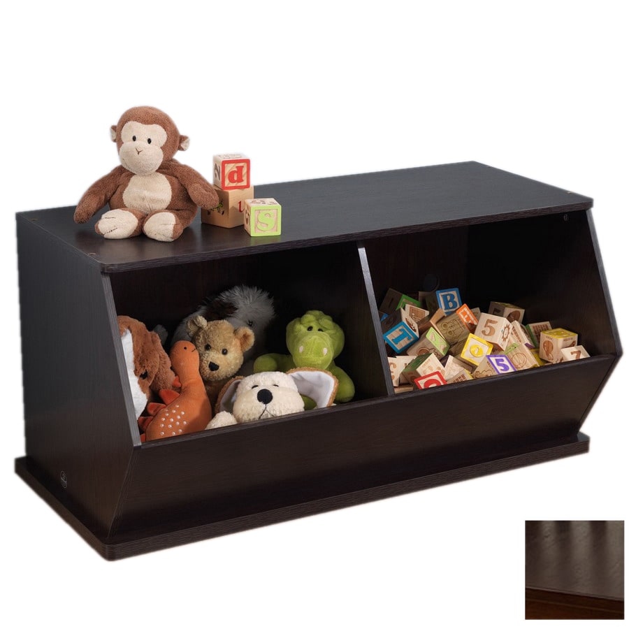 KidKraft 14174 Double Storage Unit Espresso Rectangular Toy Box