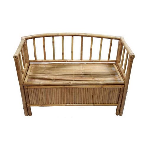 Bamboo 54 Coastal Bamboo Storage Bench at