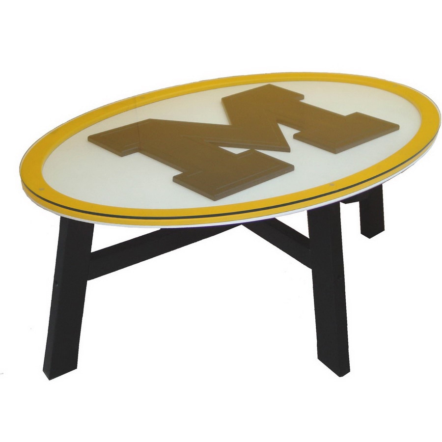 Fan Creations University Of Michigan Birch Oval Coffee Table At Fan Creations University Of Michigan Birch Oval Coffee Table