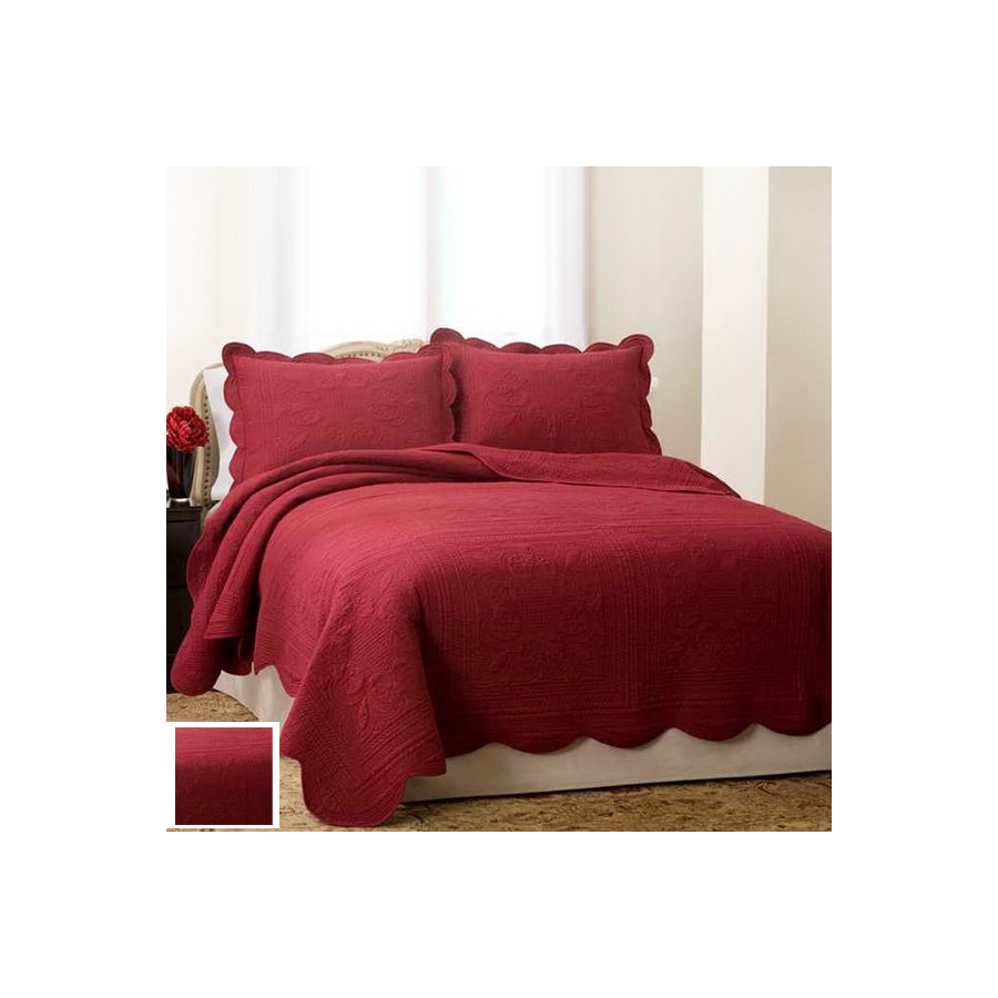 Pem America Outlet French Tile Red King Cotton Quilt At Lowes Pem America Outlet French Tile Red King Cotton Quilt