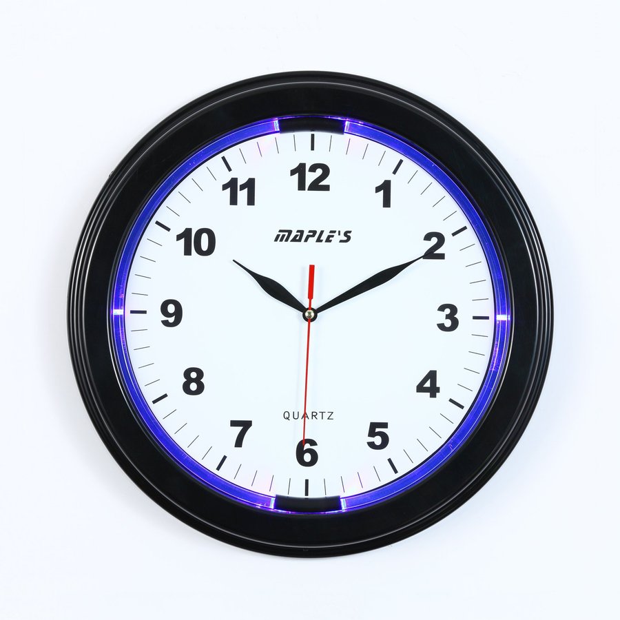 Maple's LED Analog Round Indoor Wall Clock in the Clocks department at