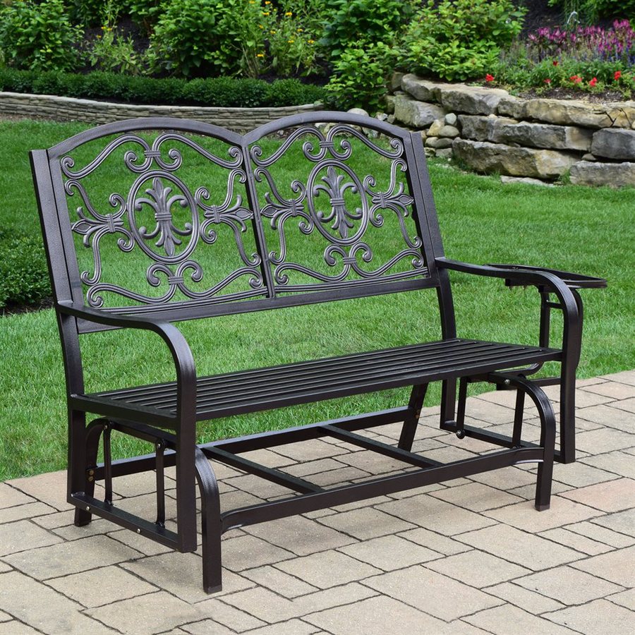 Oakland Living Lakeville Hammer Tone Bronze Porch Glider in the Porch ...