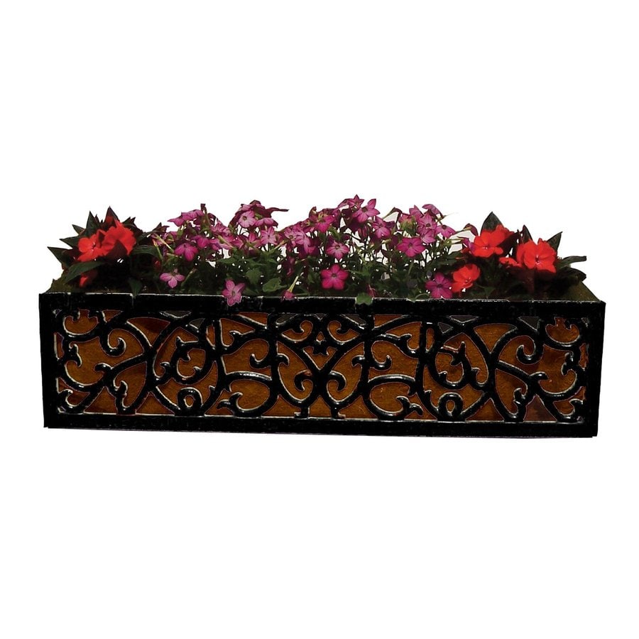 Bosmere 36-in W x 9.5-in H Black Metal Hanging Charelston Window Box at