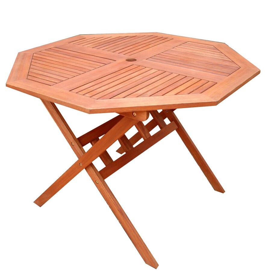 Vifah 40 In X 40 In Wood Octagon Patio Dining Table At Lowes Com