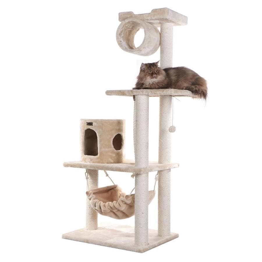 Armarkat A6202 62-in Beige Faux Fur 3-Level Cat Tree