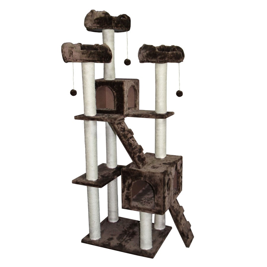 Shop Kitty Mansions Bel Air 73-in Brown Faux Fur Cat Tree at Lowes.com