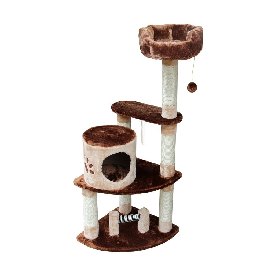 Shop Kitty Mansions Florence 53-in Brown Faux Fur Cat Tree at Lowes.com