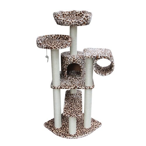 kitty mansions Safari 65in Faux Fur Cat Tree in the Cat Trees