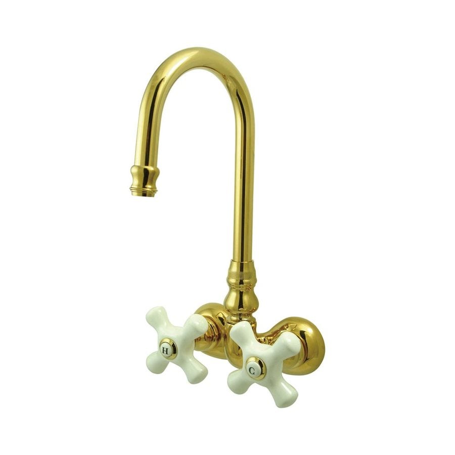 Elements Of Design Hot Springs Polished Brass 2 Handle Fixed Wall Mount Bathtub Faucet At 2617