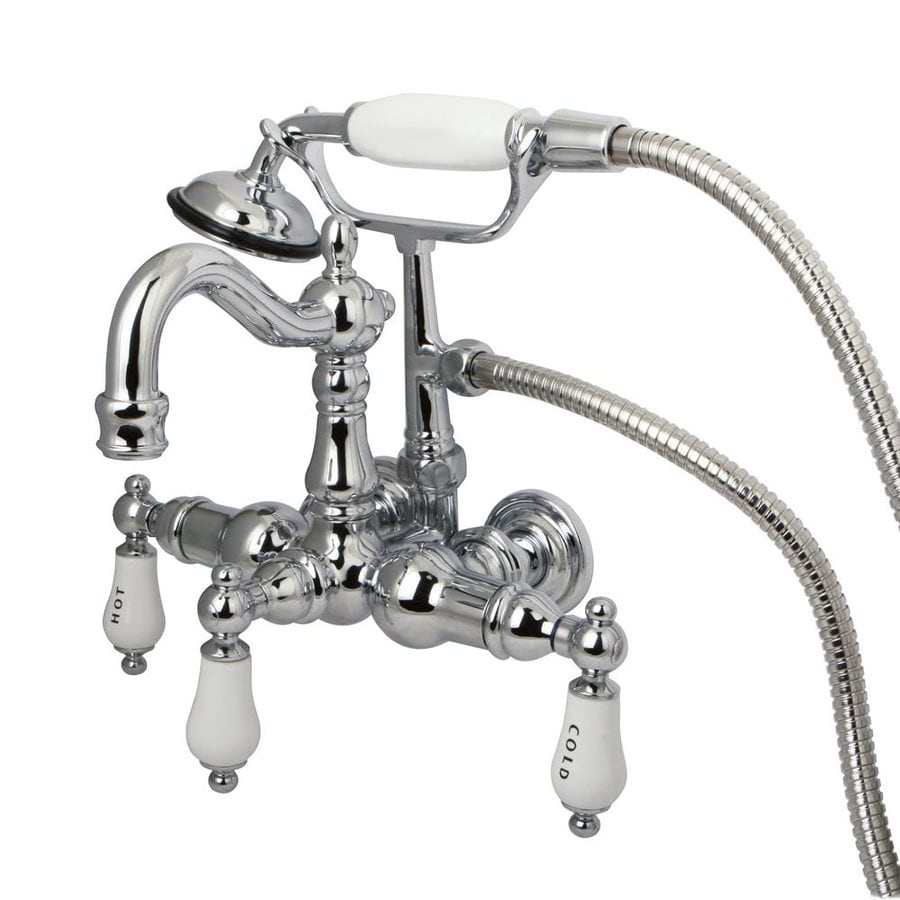 Elements Of Design Hot Springs Chrome 3 Handle Fixed Wall Mount Bathtub Faucet At 0612