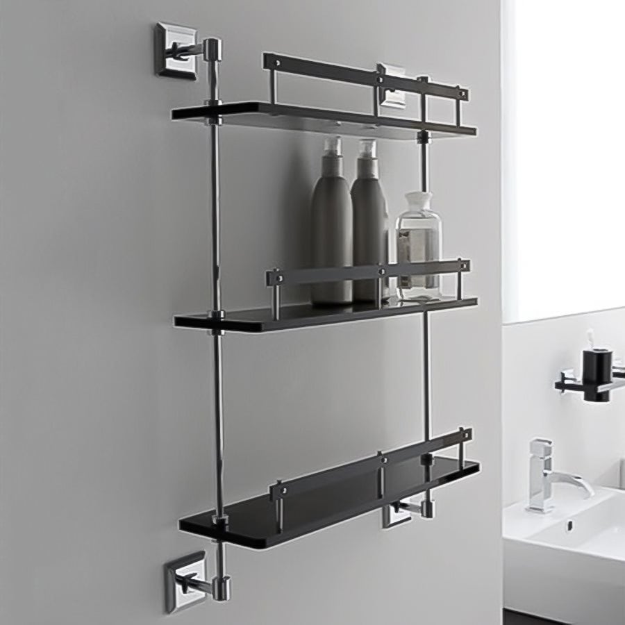 Shop Nameeks Grip 3-Tier Chrome/Black Plastic Bathroom ...