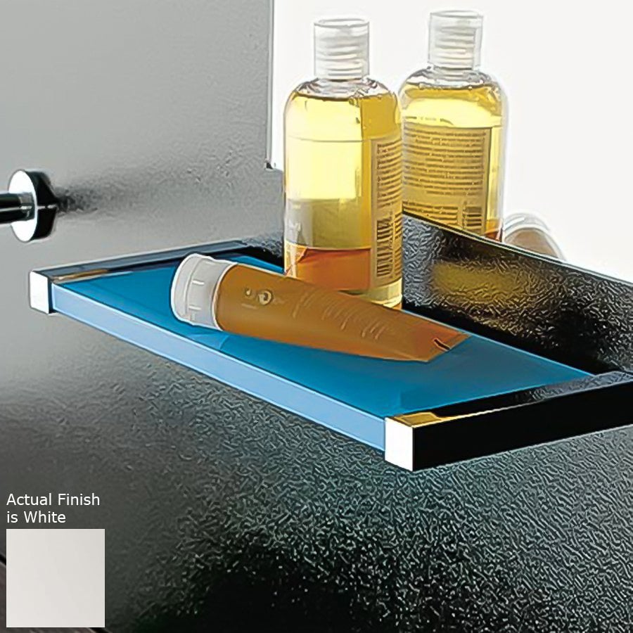 Nameeks Eden Chrome/White Plastic Bathroom Shelf in the Bathroom